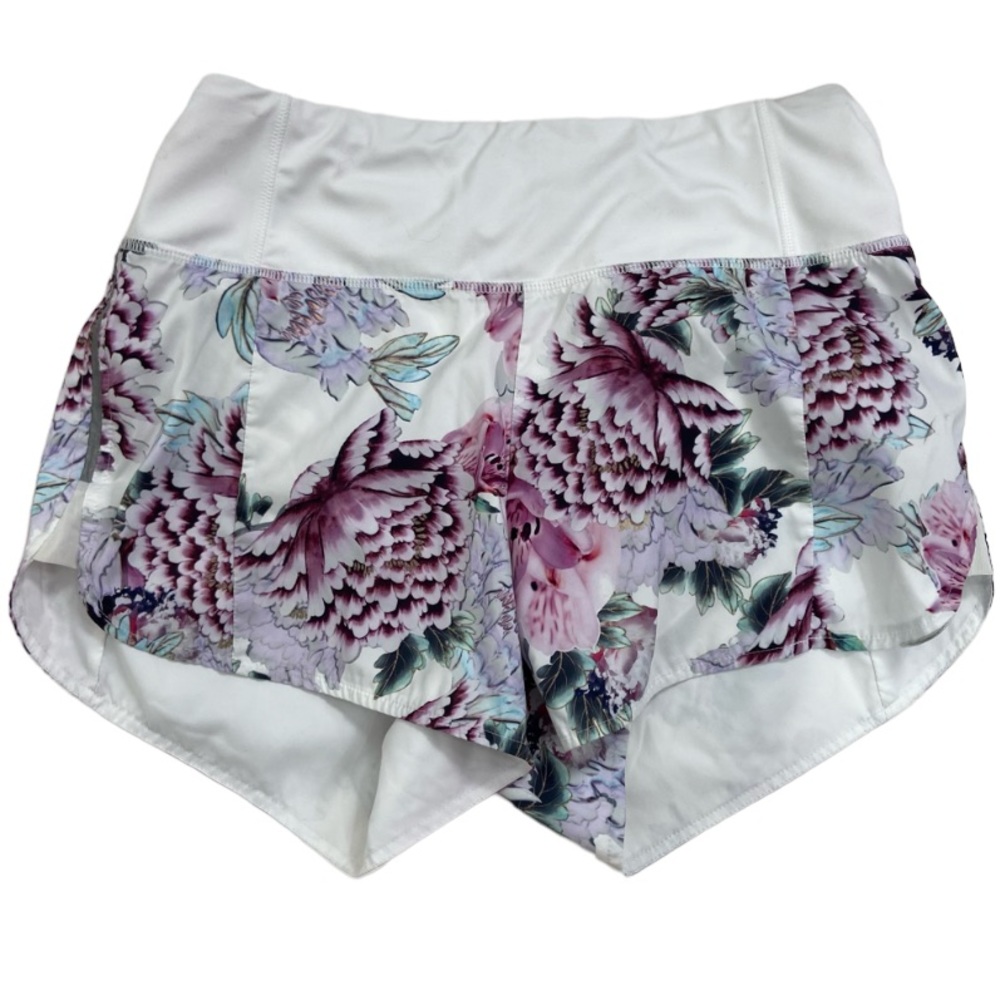 Athleta Run Free Peony Floral Pink Garden shorts. Size small